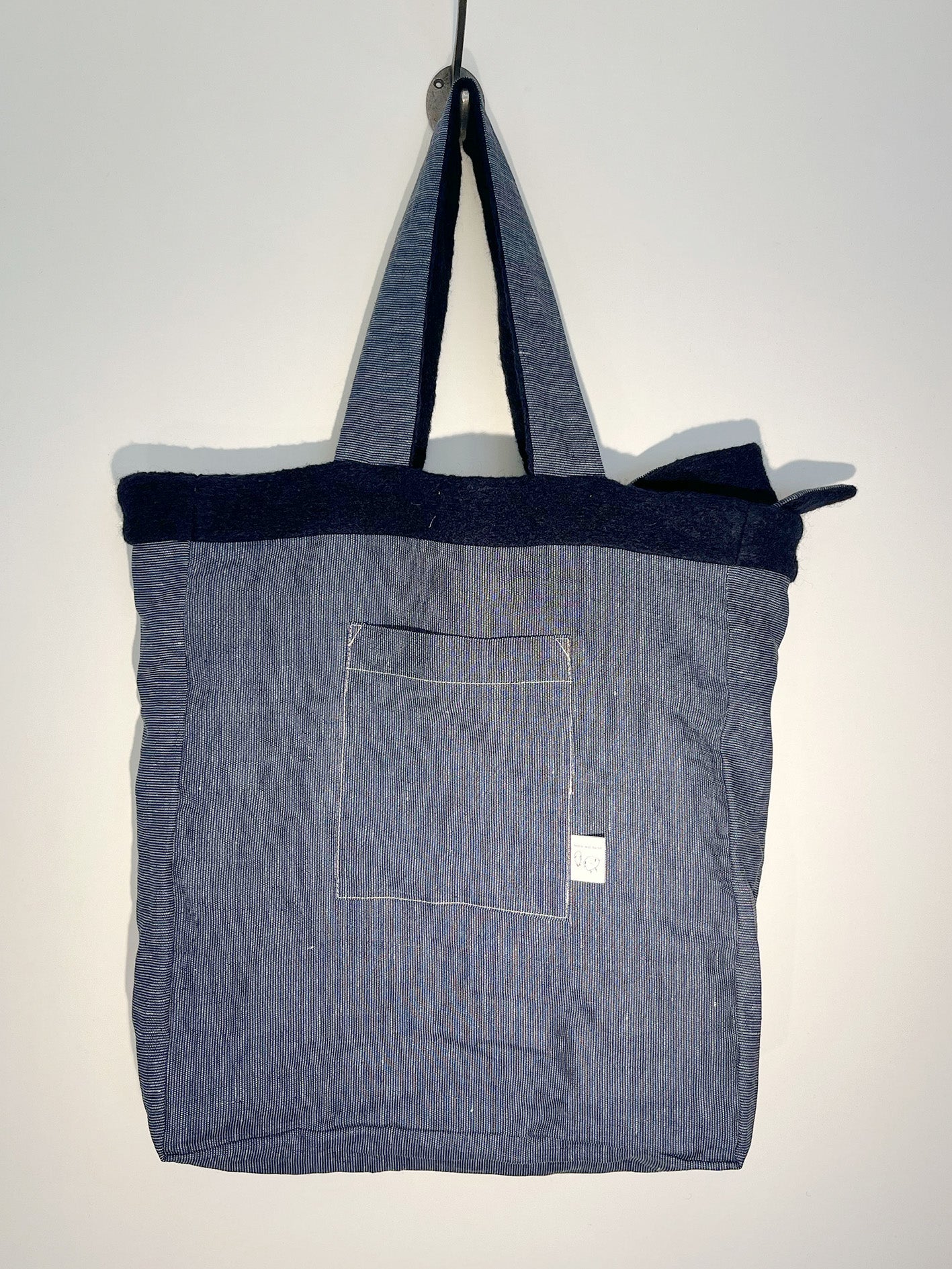 Handmade Bow Wool Tote Bag