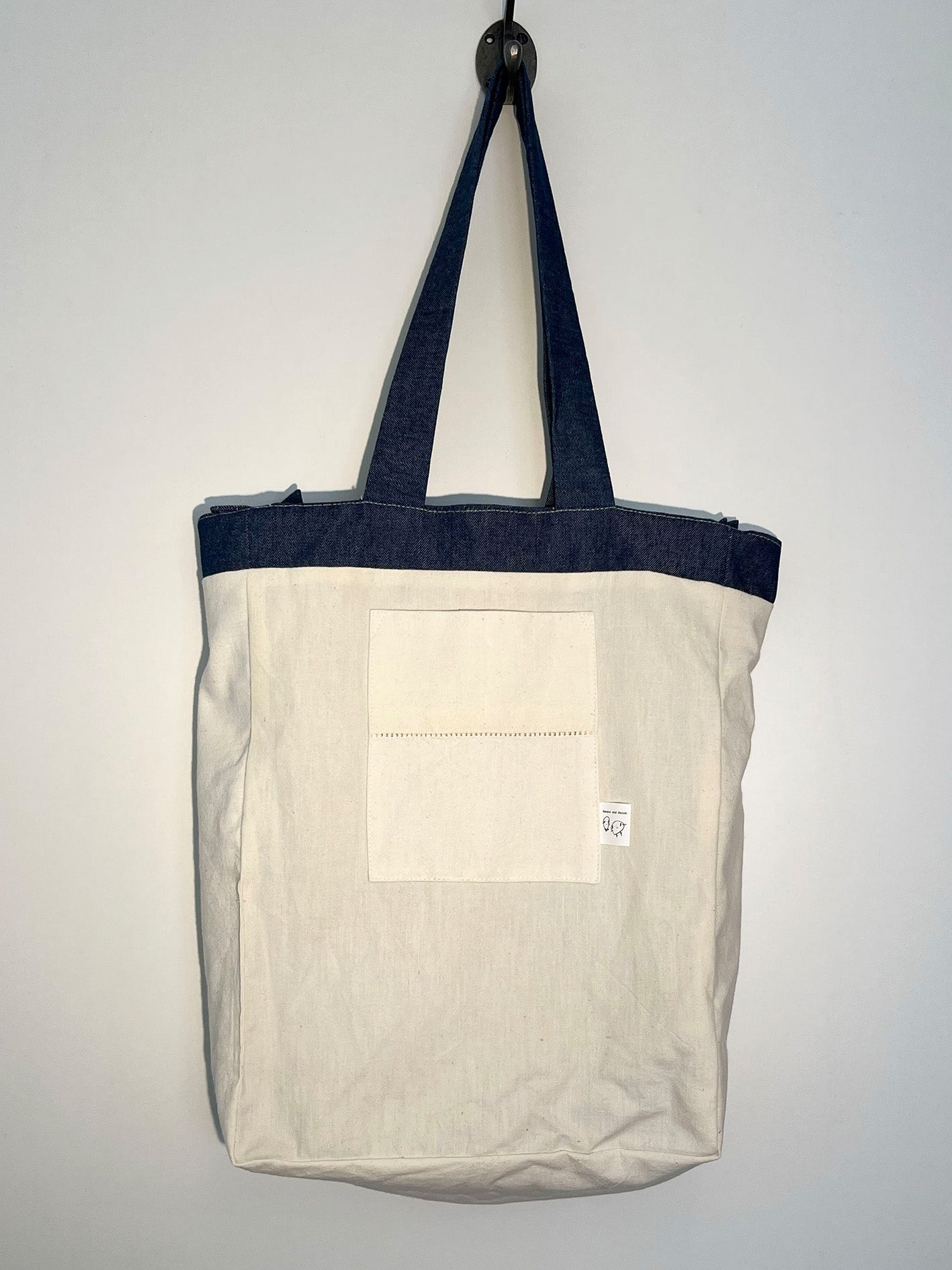 Handmade Denim Ruffle Tote Bag