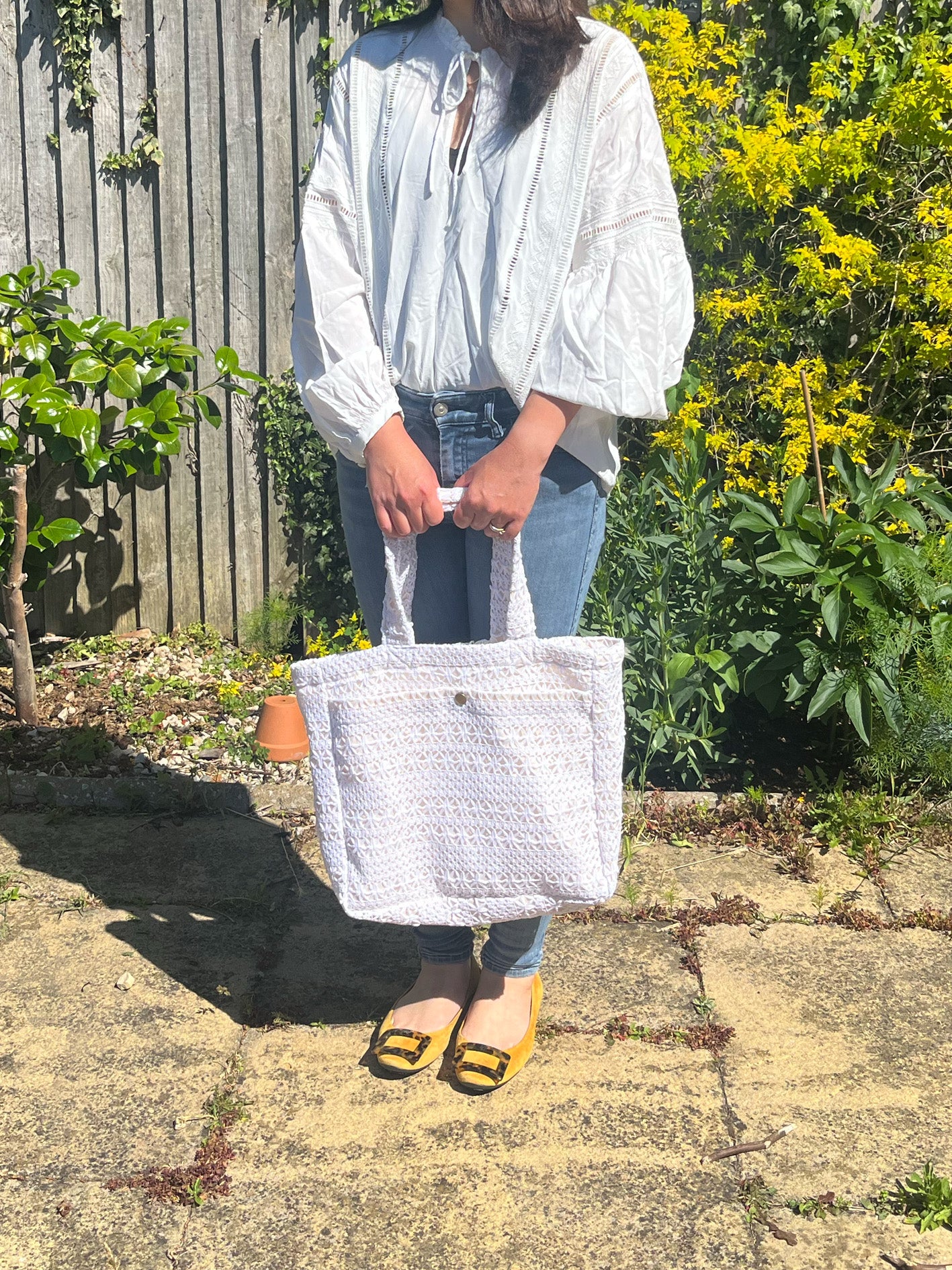 Handmade Lace Cotton Tote Bag