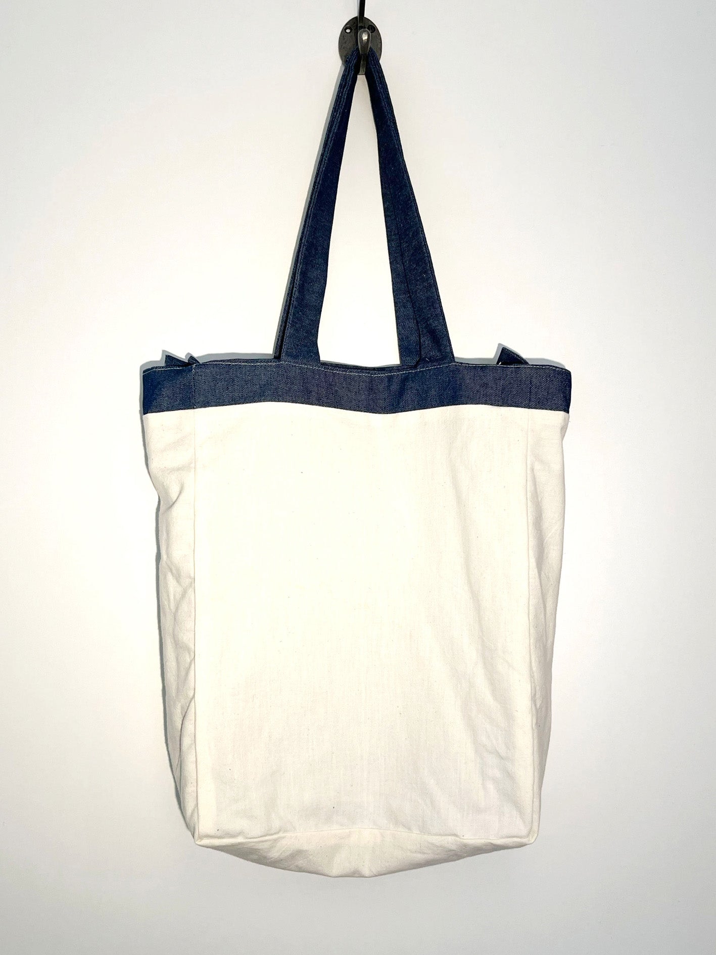 Handmade Denim Ruffle Tote Bag