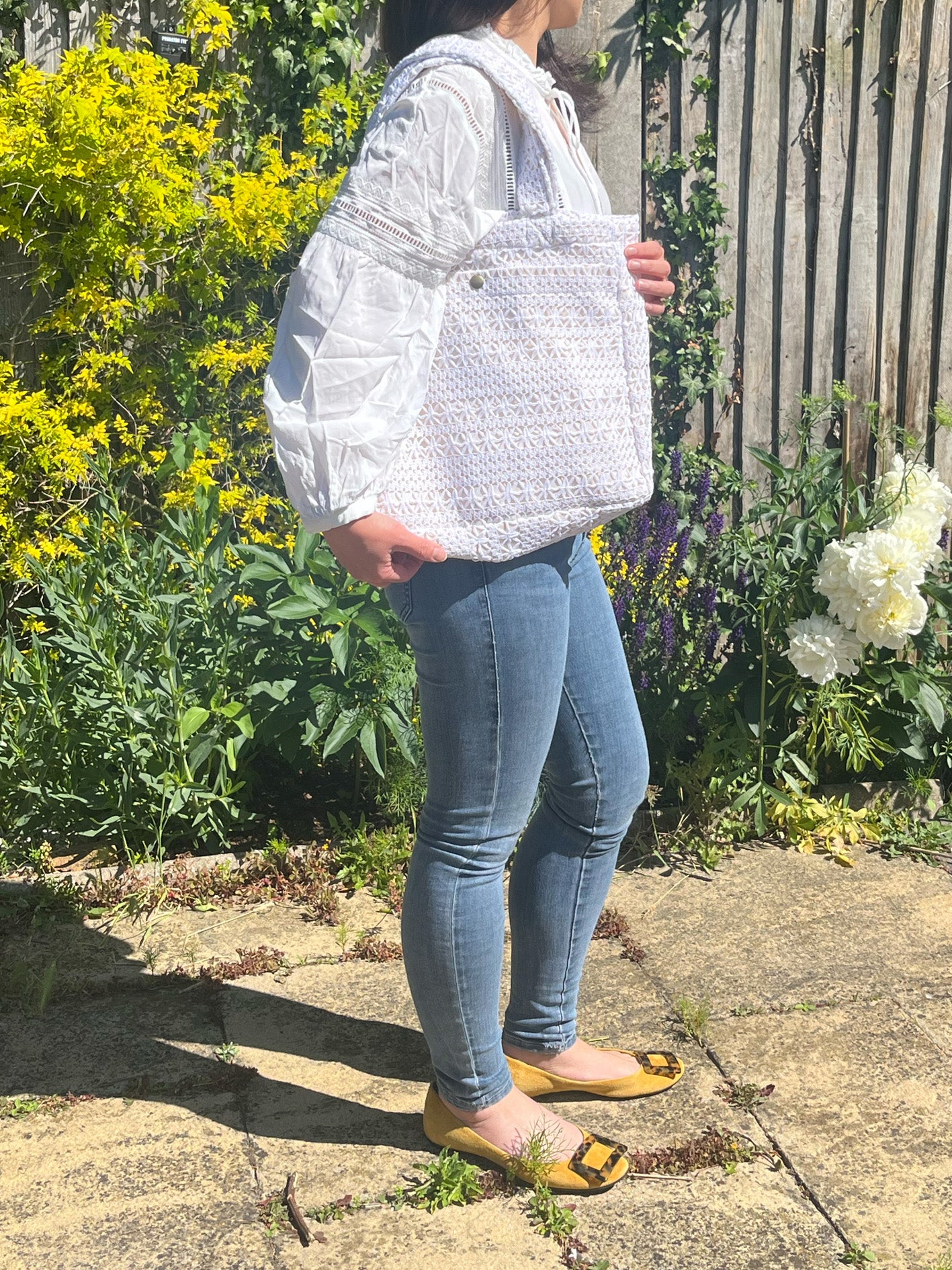 Handmade Lace Cotton Tote Bag